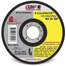 CGW Abrasives 45003 - Contaminant-Free Cut-Off Wheels