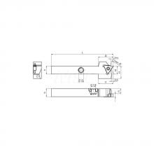 Guhring 9253530120340 - Square shank holder straight, external machining, with IC