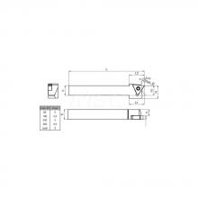 Guhring 9253520120330 - Square shank holder straight, external machining, with IC