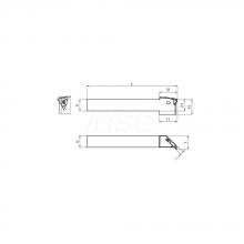 Guhring 9253640120200 - Square shank holder 45° offset, external machining, with IC