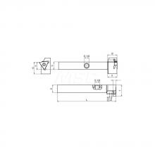 Guhring 9253620120200 - Square shank holder 45° offset, external machining, without IC