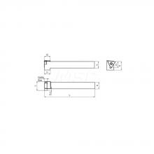 Guhring 9253560120350 - Square shank holder 90° offset, external machining, without IC