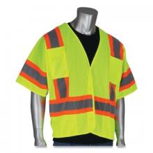 Protective Industrial Products 3035PMTTLY4X - PIP ANSI Type R Class 3 Breakaway Vests