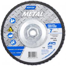 Saint-Gobain Abrasives Inc. 66254420013 - 7 x 5/8 - 11 In. Metal Fiberglass Conical Flap Disc T29 80 Grit R828T ZA