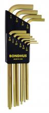 Bondhus 38138 - Set 10 GoldGuard Plated Hex L-wrenches 1/16-1/4" - Long