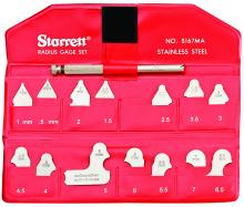 LS Starrett S167MAHZ - METRIC RADIUS GAGE SET, 1-7mm WITH HOLDER