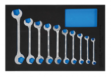 Williams JHWF3782 - 10 pc SAE Double Open End Angle Wrench Set in 1/3 Foam Drawer Inset (3/8 to 1)