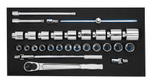 Williams JHWFWSH-29 - 29 pc 3/4 Drive 12-Point SAE Socket and Drive Tool Set in 3/3 Foam Drawer Inset