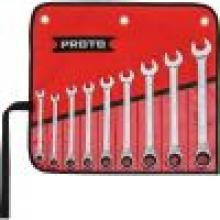 PROTO JSCVT-9S - PROTO 9 Piece Full Polish Combination Reversible Ratcheting Wrench Set - 12 Point