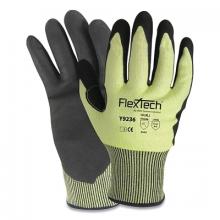 Wells Lamont Y9236M - Wells Lamont FlexTech Y9236 Hi-Viz Yellow Sandy Nitrile Palm Cut Gloves